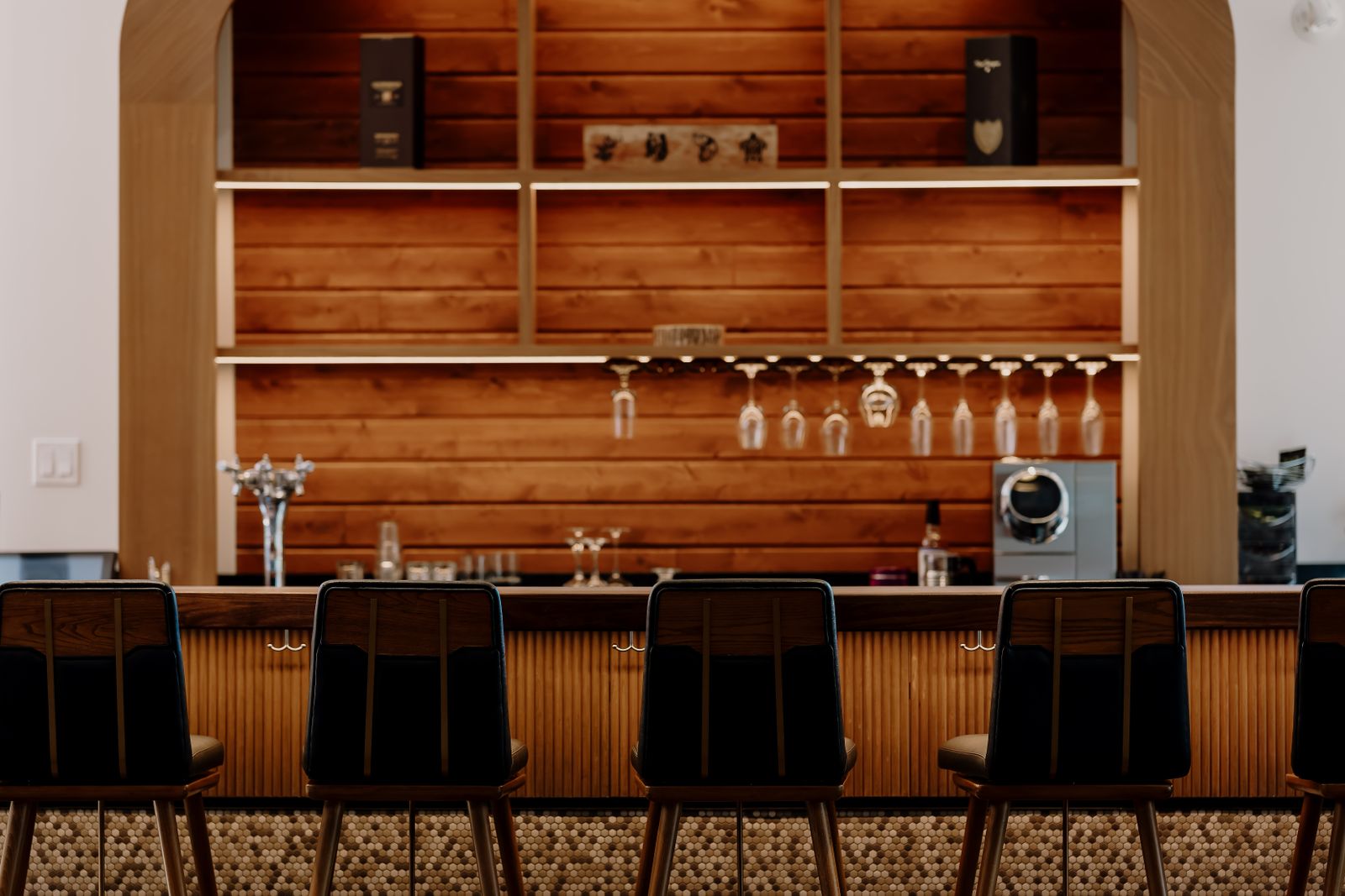 The Kakaako dining room with its original roll-up door