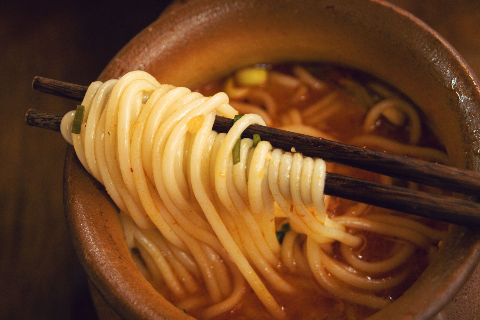 Ajitama cut open, twelve hours in the marinade